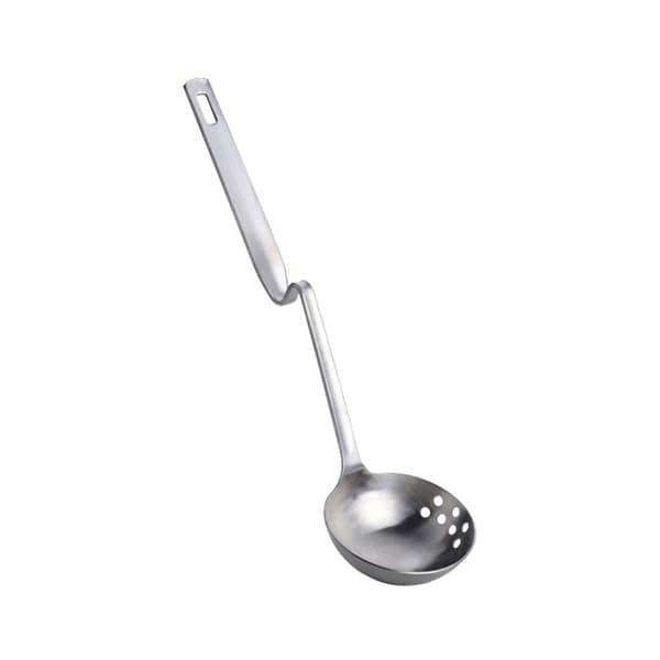 2-pack Slitsade skedar i rostfritt stål - Z-formade sopp- och silskedar (små och stora)