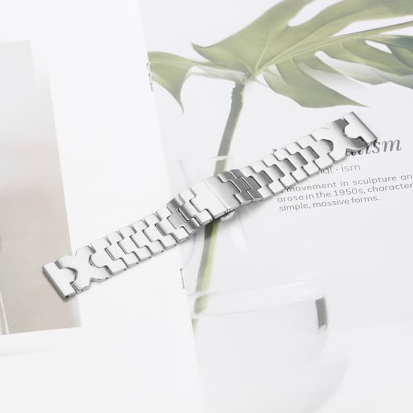 Stilrent armband i rostfritt stål för Fitbit Versa/Lite/Versa 2 Silver Silver