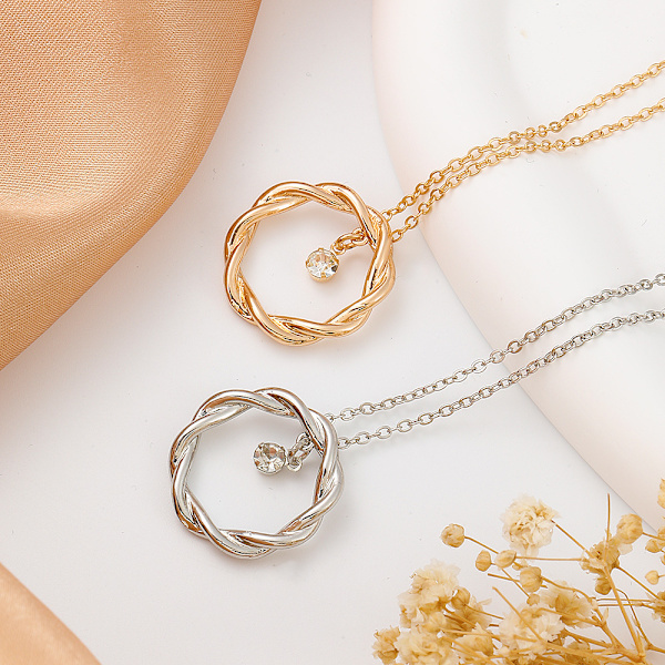 Twisted Drop Pendant Halsband Silver