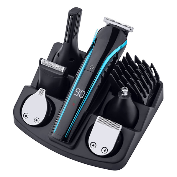 Blå Hårklippare Multifunktionell Grooming Kit för Hemmabruk