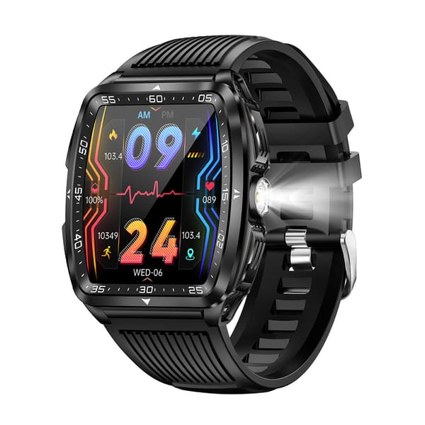 Smartwatch med puls-, blodtryks- og iltmåler Black Black