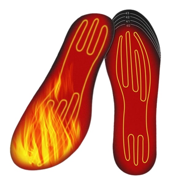 USB genopladelige opvarmede sko, skærbar vintervarme sko inderså Sort 40-46