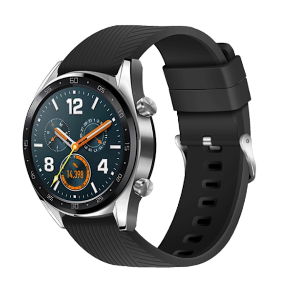 Silikonarmband för Huawei GT4/Samsung Galaxy Watch 4 Svart 22 mm