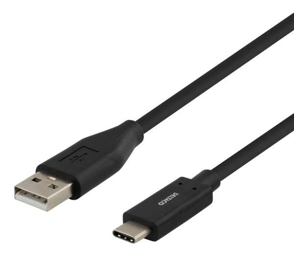 USB-C to USB-A cable, 0.5m, 3A, USB 2.0, black