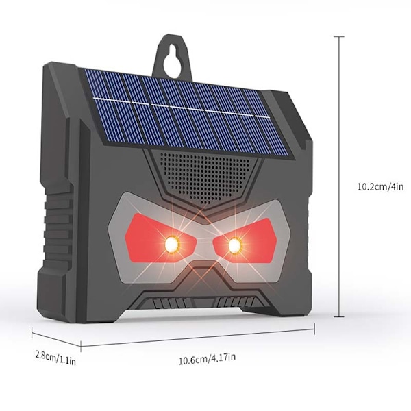Aurinkoenergialla toimiva eläinten karkotin