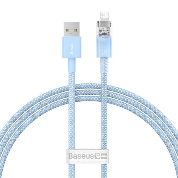 Hurtigopladningskabel Baseus Explorer USB til Lightning 2.4A 1M (blå)