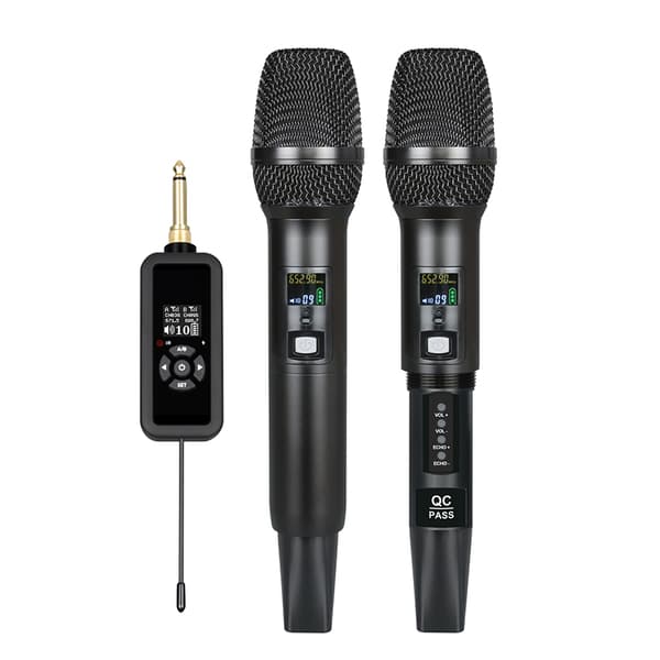 Trådløst mikrofonsæt, UHF-system med to kanaler