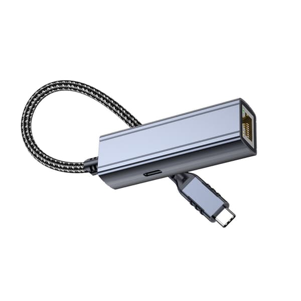 USB-C til Gigabit Ethernet-adapter kompatibel med MacBook, 100 W PD og RJ45-netværk