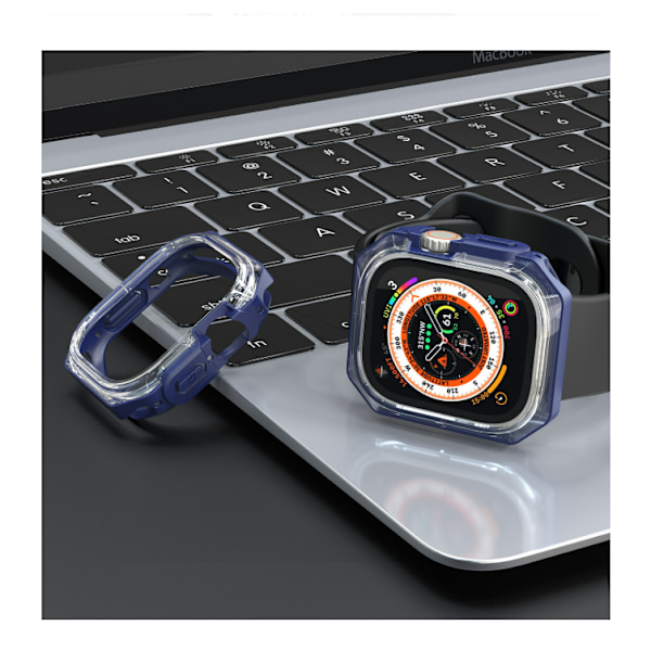 49 mm Apple Watch Ultra tofarvet beskyttelsesetui Blå