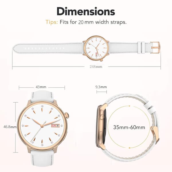 Smartwatch med puls-, blodtryks- og iltmåling White White
