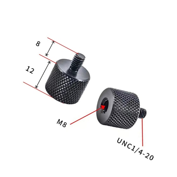 Adapter 1/4" till M10 för stativ och kameror - 5-pack M8