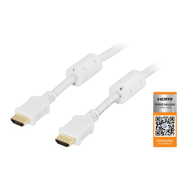 HDMI cable, Premium High Speed HDMI w/ Ethernet, 0.5m, white