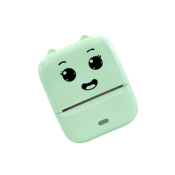 Mini Bluetooth-termoprinter til etiketter med USB, 203 dpi, klæberuller og papir, kompatibel med Apple og Android Green Green