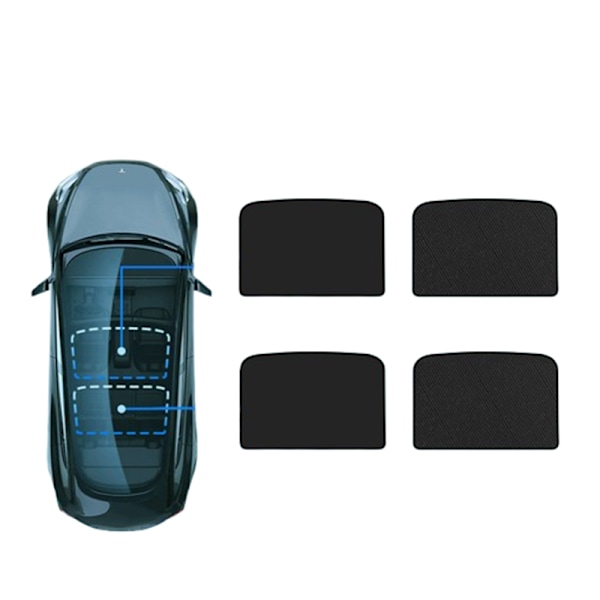 Issolskydd för Tesla Model 3 (2019-2023) & Model Y Modell Y Svart