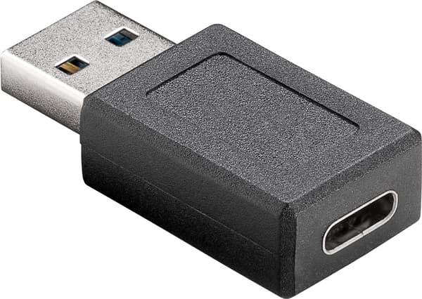 USB 3.0 SuperSpeed ​​​​USB-A - USB-C™ -sovitin, musta