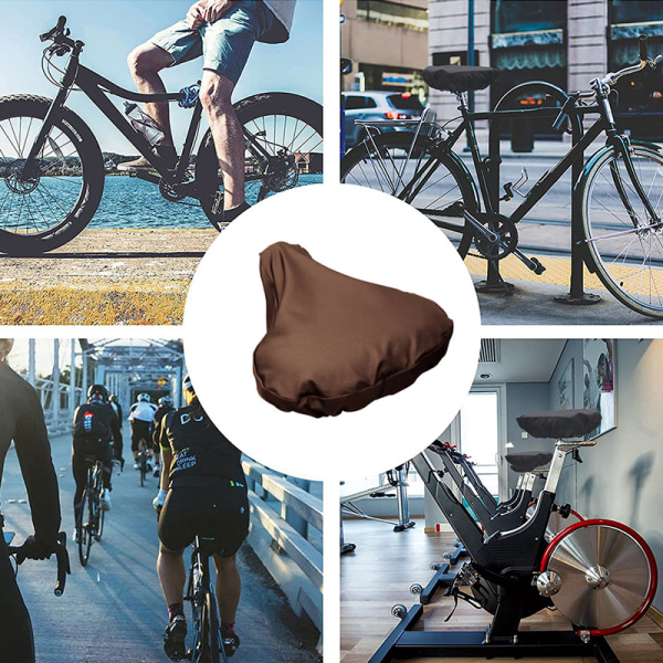 2-pack vattentätt sadelöverdrag med dragsko / Regnskydd för cykelsadel Brun