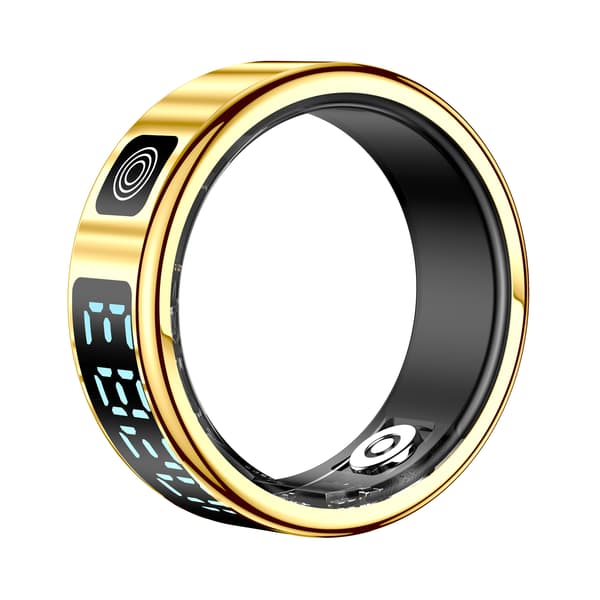 SR08 Smart Ring: Sundheds- og fitnesstracker med LED-display, kompatibel med Android og iOS Gold 10 Gold 10
