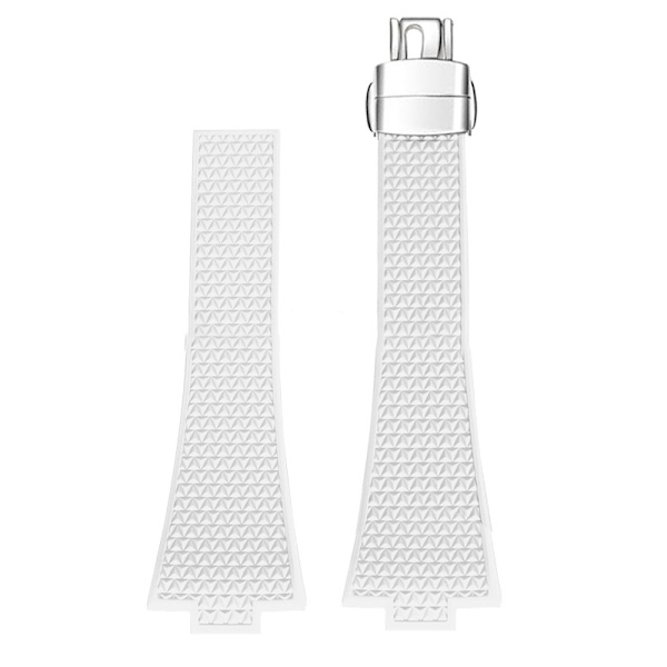 Klockarmband i Silikon med Silverspänne - Vit Vit 11 mm