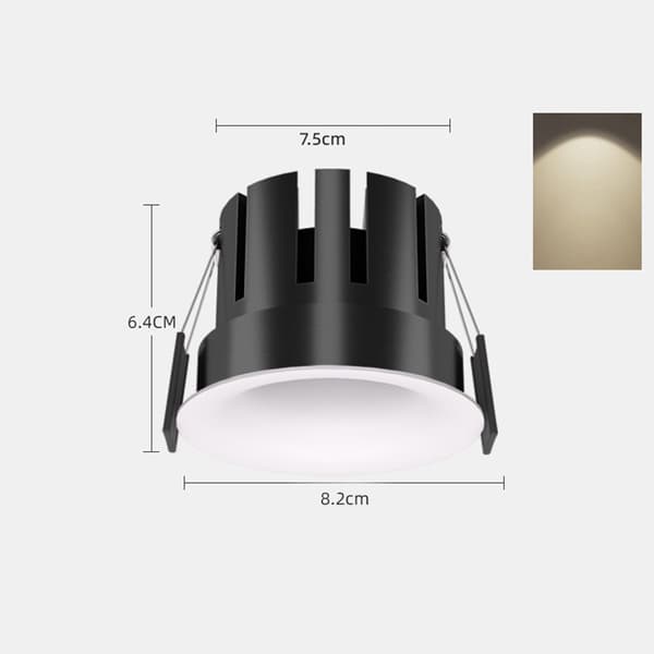2-pack LED Infälld Downlight, 10W Ramlös Böjd Spotlight, 75mm Utskärning, 4000K
