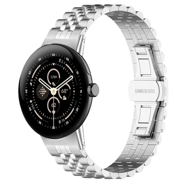 Google Pixel Watch3 45 mm rem i rostfritt stål Silver