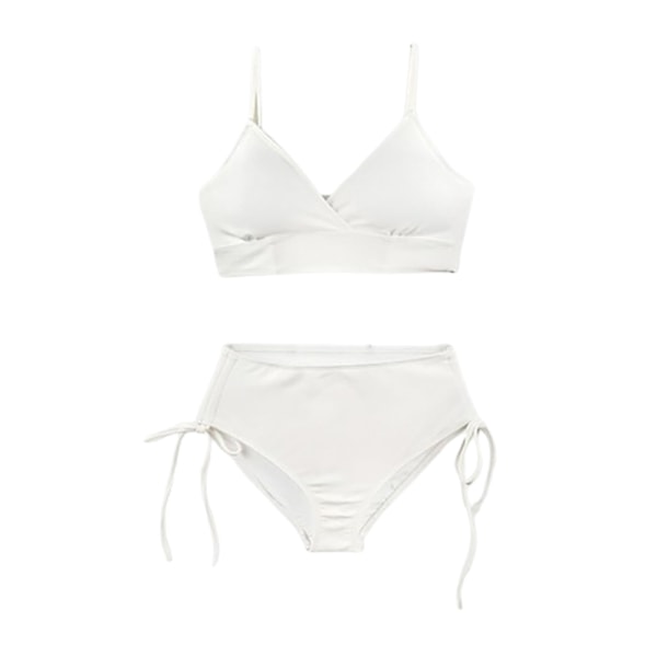 Elegant Halter Bikini Badedragt til Kvinder Hvid M