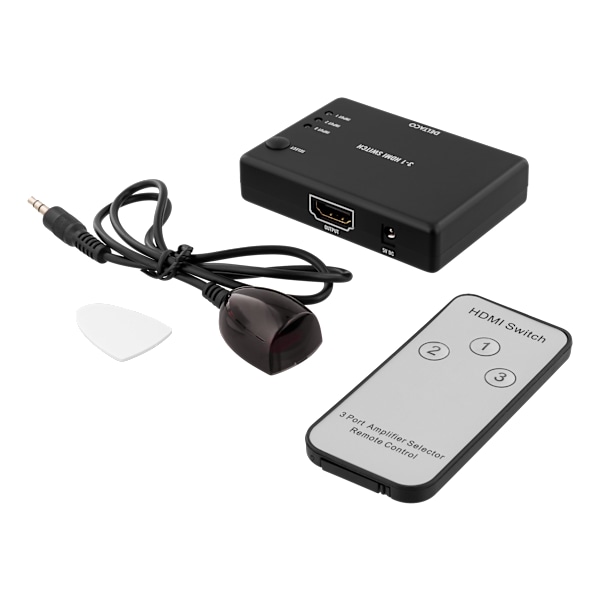 HDMI Switch, 3 inputs to 1 output, sup 4K in 60Hz, 7.1, blac
