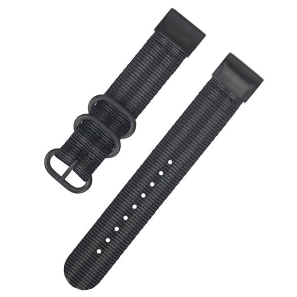 Quick Release Nylon klockarmband för Garmin Fenix 5/6 Svart+grå