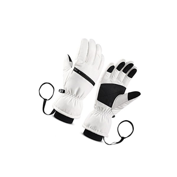 Skidhandskar - Five Finger Style Vit S