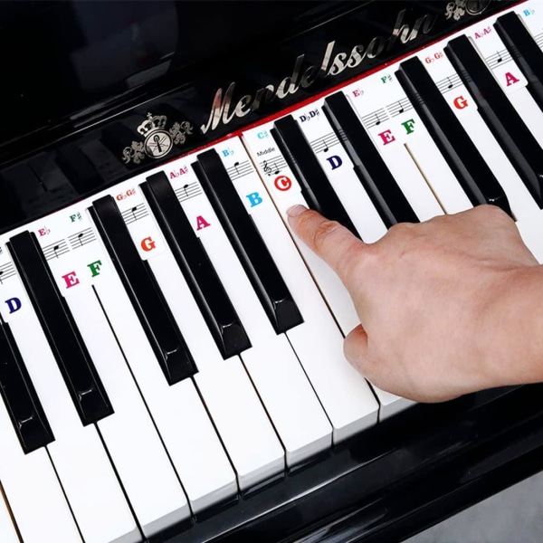 Aftageligt lysende klaver keyboard Note Label 61 Key Hvid Hvid