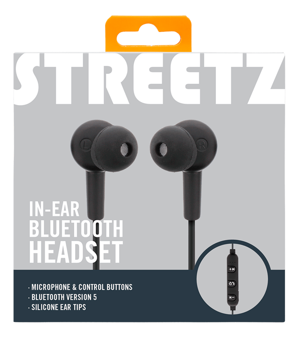 BT110 In-ear BT headphones with mic, control buttons, black
