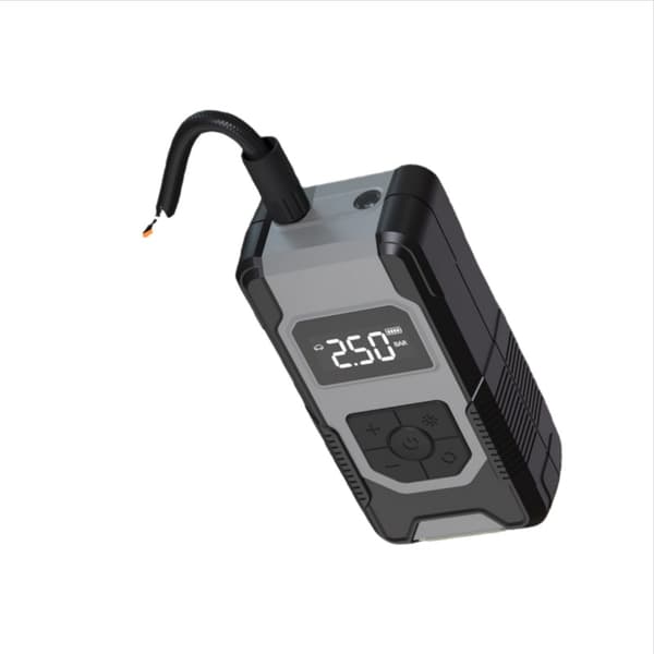 Bärbar Däckpump - 12V Sladdlös Luftpump med Digital Tryckmätare, Snabb Inflation för Bil, Cykel och Mer Grey Grey