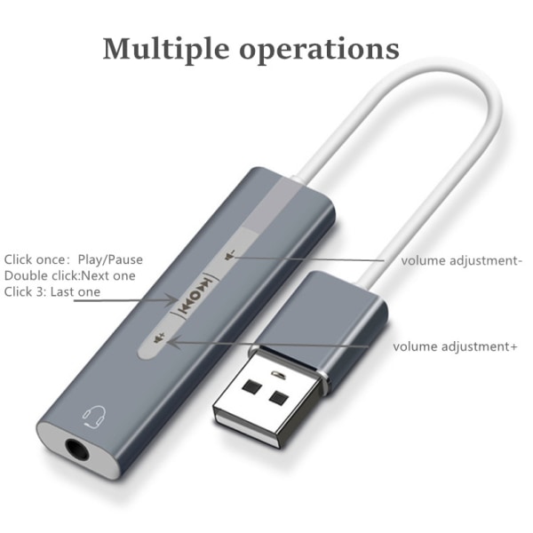 Ulkoinen äänikortti USB 2.0 - 3.5 mm sovitin