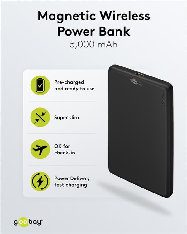Magnetisk trådlös powerbank 5.000 mAh
