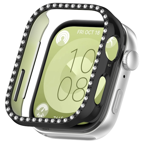 Huawei Watch Fit 3 etui med Diamond PC hult beskyttelsescover Sort