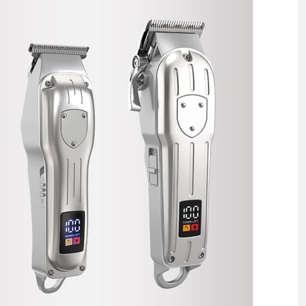 935W Digital Display Elektrisk Hårklipper & Trimmer Sæt - Professionelt Plejesæt Silver Silver