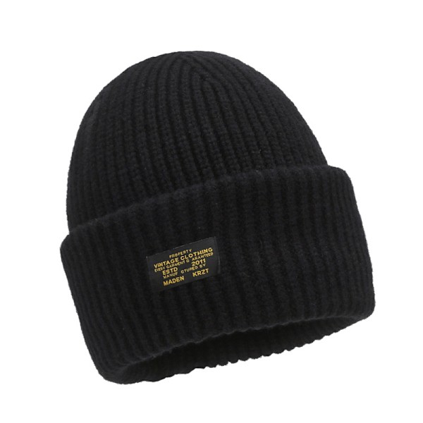 To-i-en Stablet Beanie Hat Mænds Sort