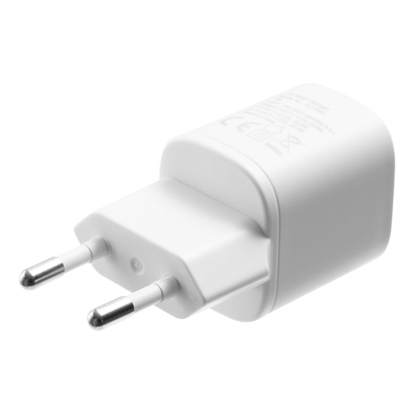 USB-C wall charger, 1 m detach. USB-C to Lightning cable, wh