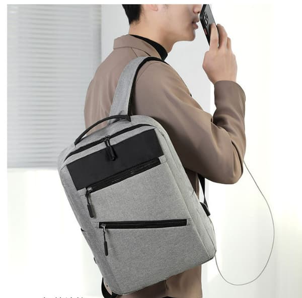 Stor Kapacitet Multi-Funktionel Multi-Delt Laptop Taske Grey Grey