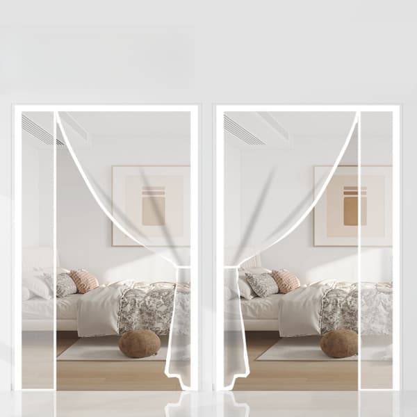 Magnetisk skærmdør med sideåbning White L White L