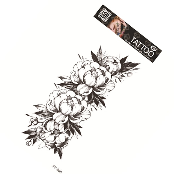 Vattentät Tillfällig Tatuering - Blommig Design Modell 6