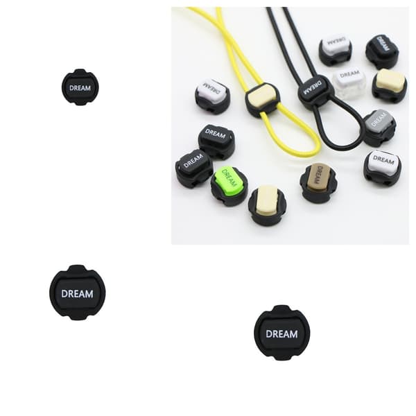 (10-pack) Elastiska Bungee Cord Justeringsspännen - Plast Toggle Stoppers för Sladdjustering Black Black