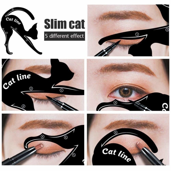 Cat Shape Eyeliner Ögonskuggsmall Svart