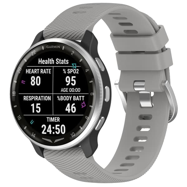 Silikone urrem til Garmin D2 Air X10(43mm), Garmin Bounce, Garmin Active5 Grey Grey