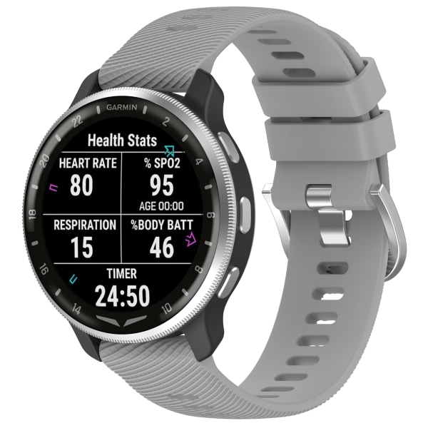 Silikoniranneke Garmin D2 Air X10 (43mm), Garmin Bounce, Garmin Active5 Harmaa
