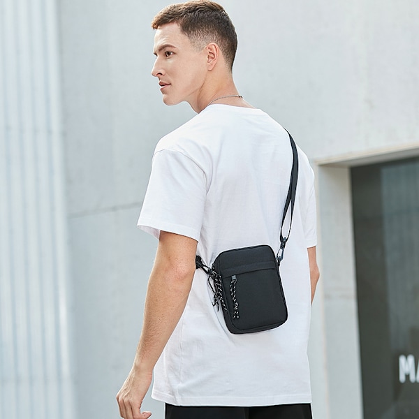 Crossbody telefontaske til mænd - let og stilfuld Sort