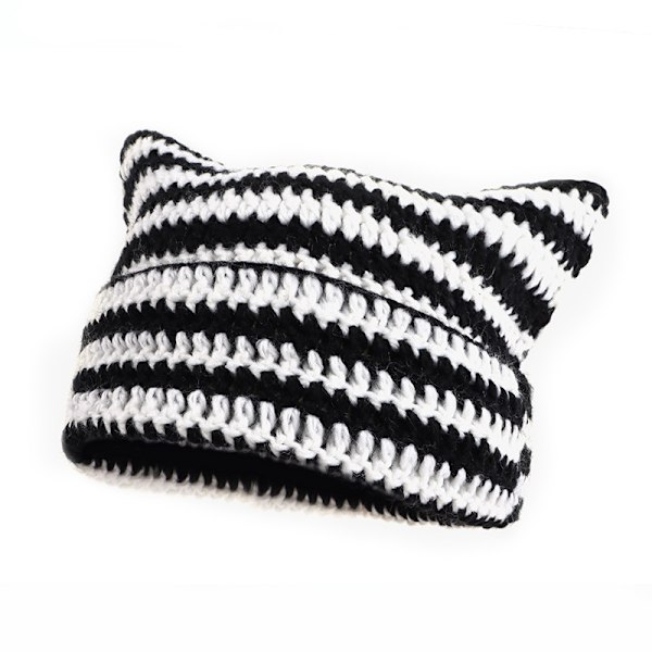Leikkisä Devil Knitted Hat Black+White Black+White