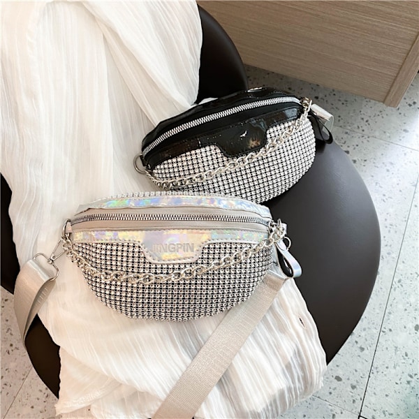 PU-läder Crossbody-väska för kvinnor Silver