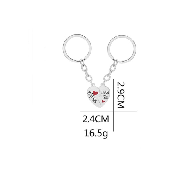Vänskapsnyckelring för systrar 2-pack Silver