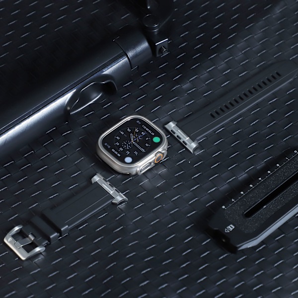 Orange silikone urrem til Apple Watch (sølvstik) Sort