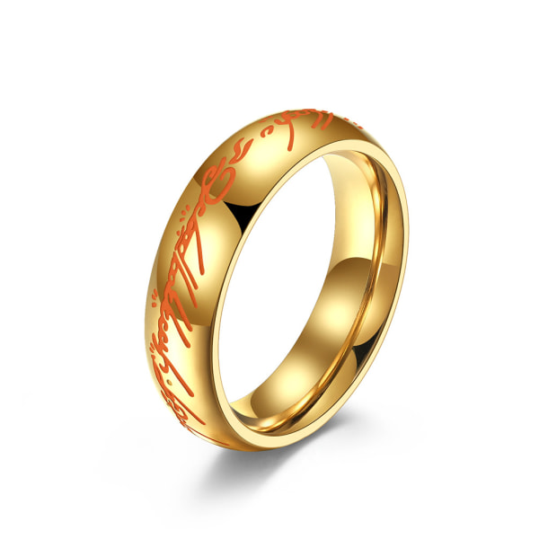 Ljusande magisk ring i titanstål Guld 18.2 mm